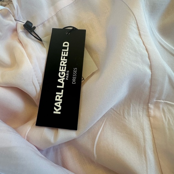 NWT Karl Langerfeld Paris Sleeveless Tonal Tweed Pink Sheath Women’s Dress Sz 8 - Picture 8 of 16